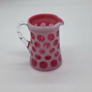 Fenton vintage cranberry coin creamer.